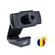 Webcam PNI CW1850 Full HD 1080p 2MP avec câble USB, clip de fixation et autocollant inclus.