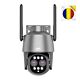 Pack caméra de vidéosurveillance PNI House IP574 avec Wi-Fi, PTZ, double objectif et drapeau adhésif inclus