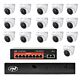 Pack de vidéosurveillance avec 16 caméras, interrupteur et câbles