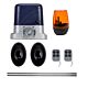 Kit d'automatisation de portail PNI AP800D comprenant une crémaillère moteur de 4 m, des photocellules, une télécommande, une lampe, 230 V développe 1100 N et 8
