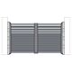 Ensemble de portails battants en aluminium PNI MAB3000, composé de deux vantaux de 1,5 m de large et d'une hauteur de 1,7 m.