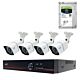 Kit de vidéosurveillance AHD PNI House PTZ1500 5MP - DVR et 4 caméras externes et disque dur 1 To inclus