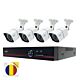 Kit de vidéosurveillance AHD PNI House PTZ1500 DVR 5MP - 4 caméras et drapeau adhésif