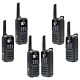 Kit de 6 stations radio portables PNI PMR R80 PRO 0,5W, 16 canaux, étanche IP67, avec lampe de poche LED, bouton SOS, VOX, USB-C