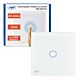 Interrupteur simple avec verre PNI SH101 tactile, blanc avec indicateur LED