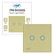 Double interrupteur tactile PNI SH202G en verre, or avec indicateur LED, couleur or