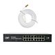 Boîtier commutateur PNI SW016, 16 x 10/100/1000 Mbps, gigabit, boîtier métallique et 3m CAT8 Patch PNI U8030W