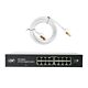 Commutateur PNI SW016 16 ports 10/100/1000 Mbps, Gigabit, boîtier métallique et câble patch CAT8 de 1,5 m. PNI U8015W