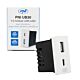 Prise de courant 2 x USB PNI UB30, USB-A USB-C, 12V/9V/5V, max. 20W, modulaire, type F 1/2, montage encastré
