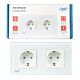 PNI WP202W double prise encastrable, avec cadre en verre, 16A, 2X3000W, 230V, blanc