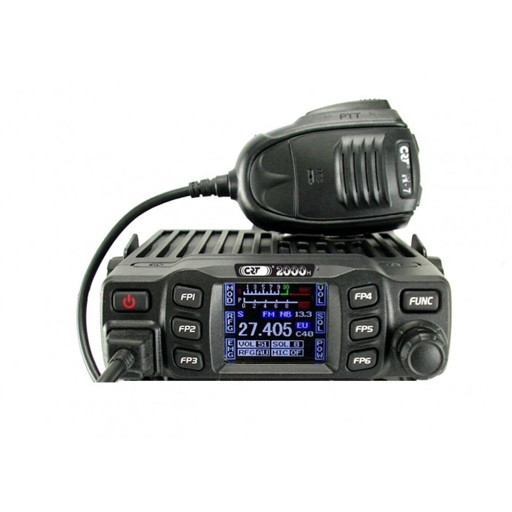 Station de radio CB CRT 2000H, 4W, AM / FM, 12V, ASQ, numérisation, écran couleur, programmable