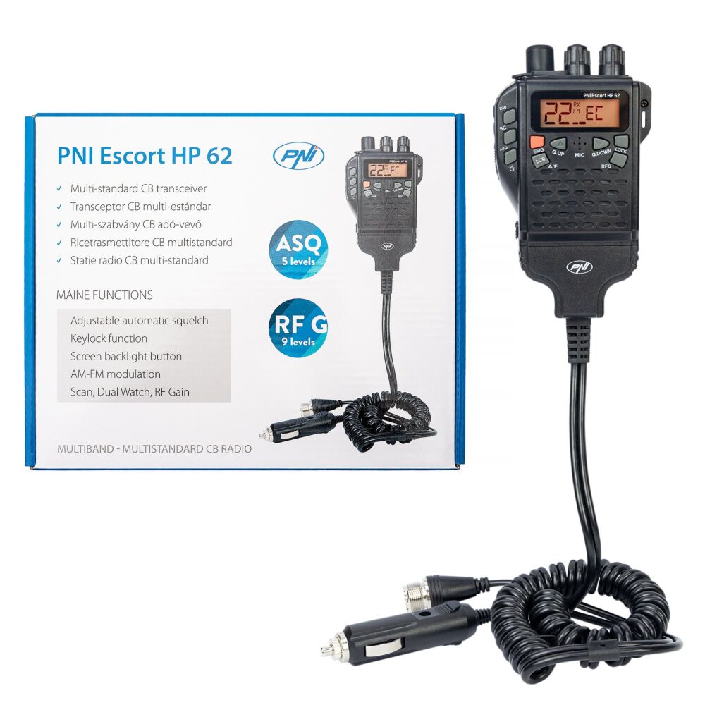 Radio CB Portable PNI Escort HP 72 - 40 Canaux AM/FM - Puissance 4W - Double Veille - Batterie Li-Ion 2600mAh - Avec Antenne TNC