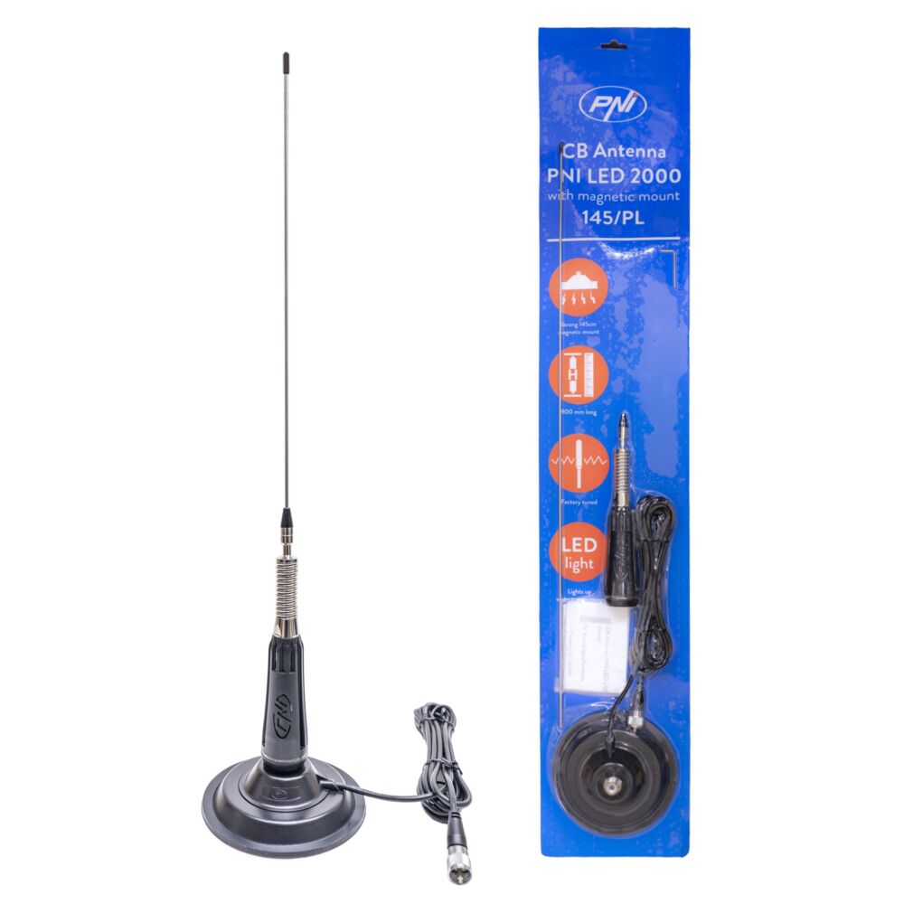 Antenne CB ML90 26-30MHz, 75cm, 150W, avec base magnétique 145cm incluse