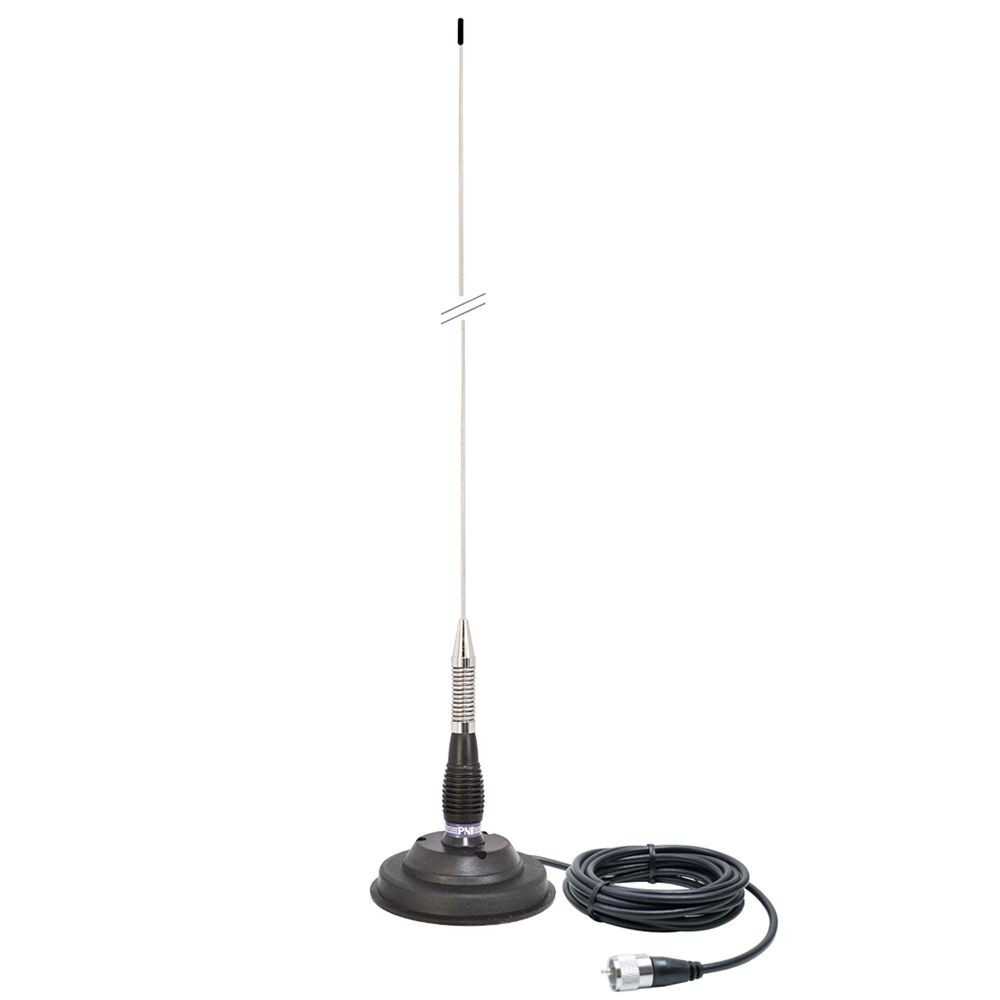 Antenne CB PNI Extra 48 – Ultra-Courte 45 Cm Magnétique + Câble 4 M – SWR 1.2, 150W, Portée 10 Km