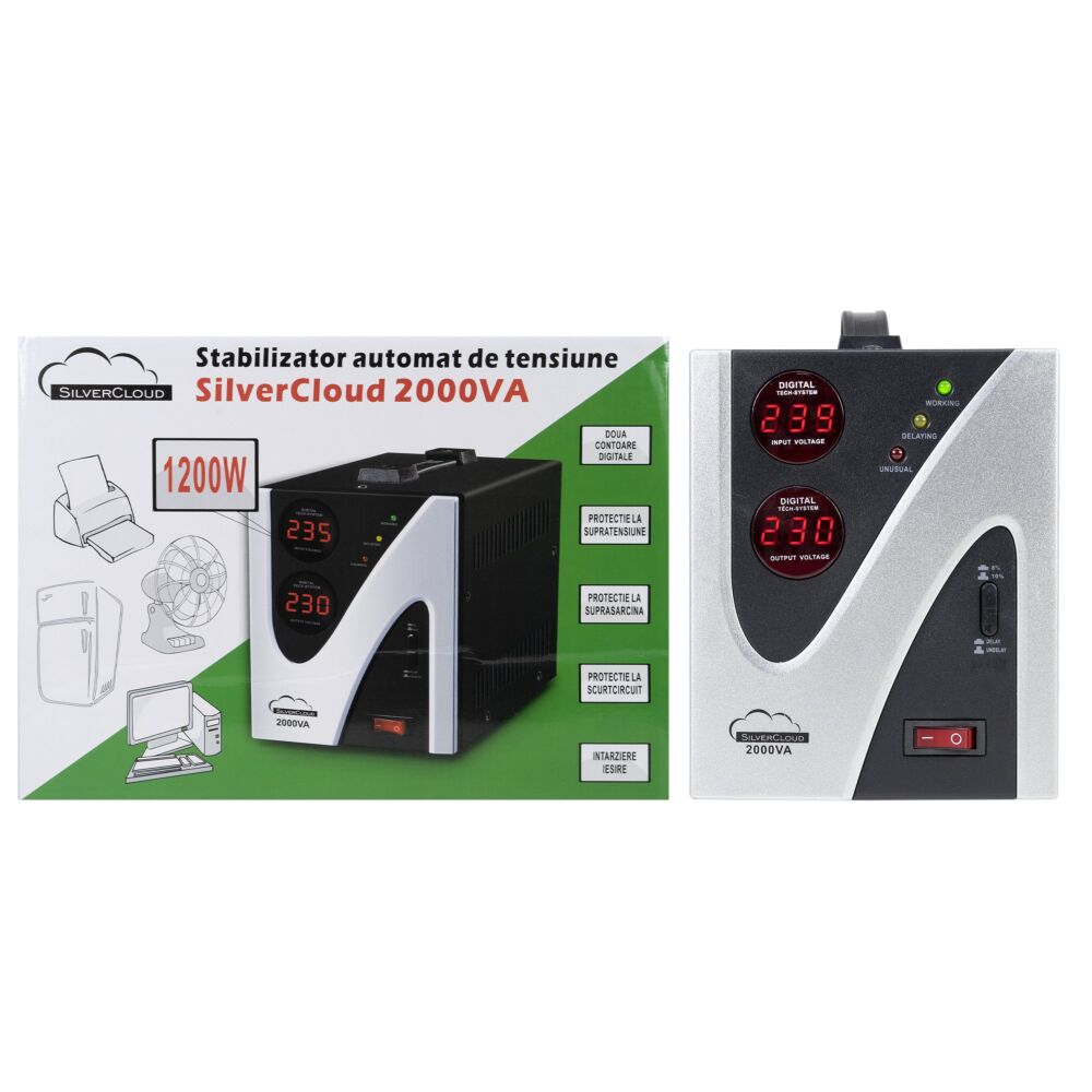 Régulateur de Tension Automatique SilverCloud 1500VA 900W