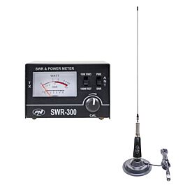 Antenne CB Extra 45, 45 cm, fibre de verre et réflectomètre