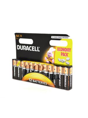 Pile alcaline AA ou R6 Duracell, code 81267246, blister 12bc