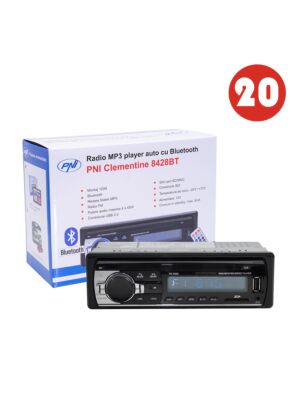 Autoradio MP3 avec 20 haut-parleurs et basse intégrée.