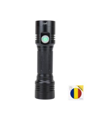 Pack : lampe torche double LED en aluminium PNI Adventure F200, batterie 4000mAh et pad collant à drapeau inclus