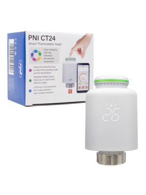 Tête thermostatique intelligente PNI CT24 pour radiateur, application mobile intelligente Tuya