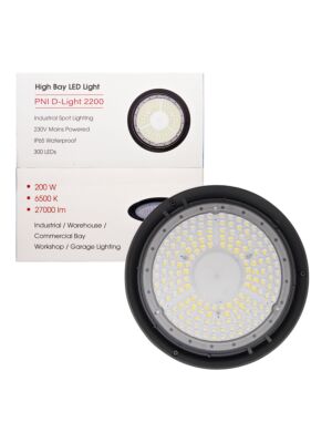 PNI D-light 2200 LED High Bay Amp, 200W, 27000lm, 6500K, alimentation 230 V, IP65, pour l’éclairage de spa industriel