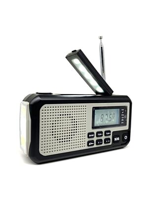 Radio portable PNI DYN310 Gris avec dynamo, lampe de poche, charge solaire, powerbank 4000 mAh, SOS