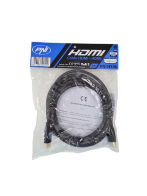 Câble HDMI PNI H300 haute vitesse 1.4V, enfichable, Ethernet, plaqué or, 3m