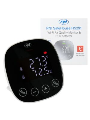 Capteur de qualité de l'air et de dioxyde de carbone (CO2) PNI SafeHouse HS291 compatible avec l'application Tuya