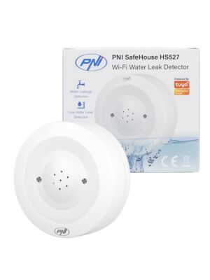 Détecteur d'inondation PNI SafeHouse HS527 avec Wi-Fi, avec alarme sonore 80 dB, haut-parleur intégré, pour inondation et