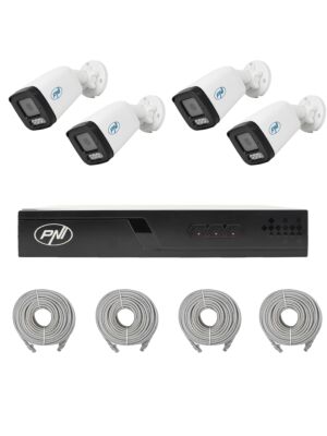 Pack de vidéosurveillance avec 4 caméras et câbles de 20 mètres inclus