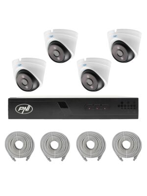 Pack de vidéosurveillance avec 4 caméras et câbles de 20 mètres inclus