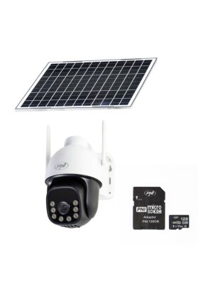 Pack caméra de surveillance vidéo PNI IP74 Live AOV Black Light 4MP et carte mémoire PNI 128 Go