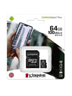 Carte mémoire MicroSD Canvas Select Plus, 64 Go, 100 Mo / s, avec adaptateur