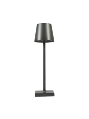Lampe de table PNI gris, lumière chaude, avec batterie