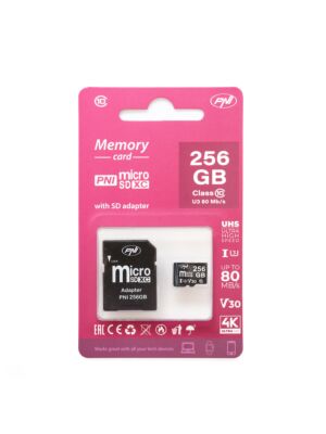 Carte mémoire MicroSD PNI 256 Go avec adaptateur SD