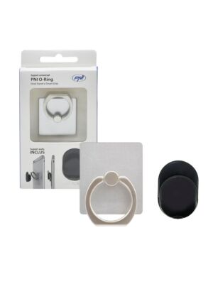 Support universel PNI O-Ring, Support de bureau et Smart Grip, Argent, support auto inclus