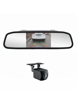 Système de stationnement sans fil PNI Escort P20 avec écran de voiture de 4,3 pouces intégré au rétroviseur et caméra