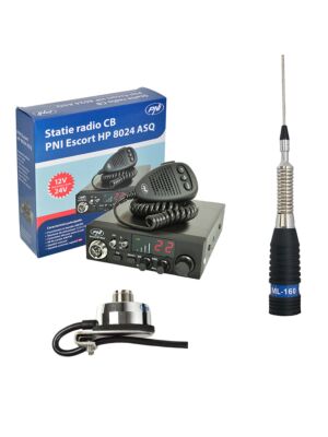 Station CBR CBI Antenne CBI ESCORT CB 8024 ASQ + CB PNI ML160 avec support T941