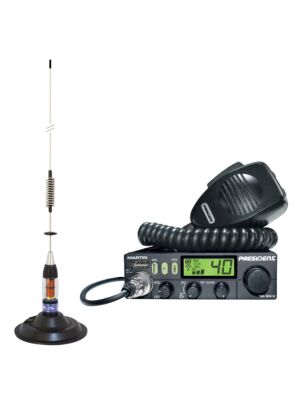 Kit Radio CB Président MARTIN ASC + Antenne CB PNI ML70, longueur 70cm, 26-30MHz, 200W