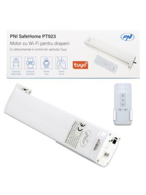 Moteur intelligent pour rideaux, rideaux WiFi PNI SafeHome PT923, avec télécommande incluse, contrôlé avec l'application Tuya