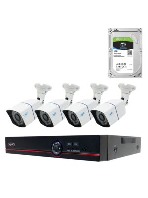 Kit de vidéosurveillance AHD PNI House PTZ1500 5MP - DVR et 4 caméras externes et disque dur 1 To inclus