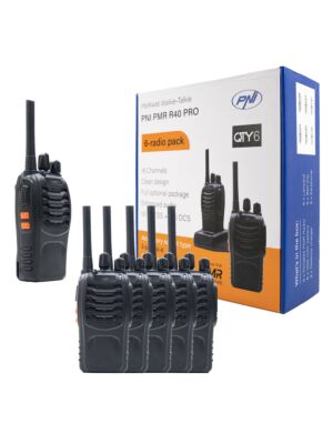 Kit de 6 stations radio portables PNI PMR R40 PRO batteries, chargeurs et écouteurs inclus