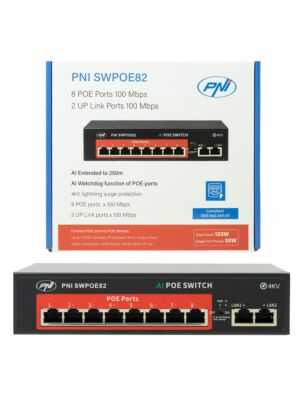 Switch POE PNI SWPOE82 avec 8 ports POE