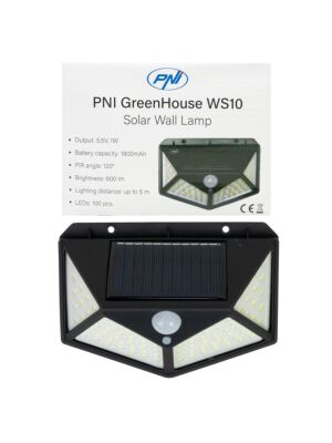 Lampe solaire LED PNI GreenHouse WS10 montage mural