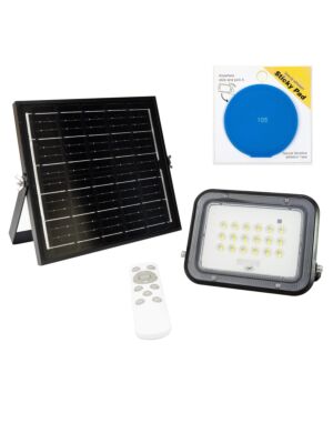 Kit réflecteur LED 50 W PNI GreenHouse WS50 PRO avec panneau solaire 6 W et support adhésif bleu inclus