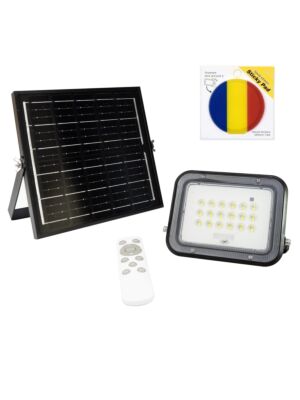 Ensemble réflecteur LED 50 W PNI GreenHouse WS50 PRO avec panneau solaire 6 W et drapeau adhésif inclus