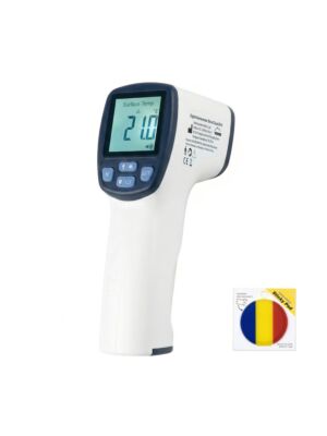 Thermomètre numérique SilverCloud UF41 pour le corps et les surfaces, avec étiquette adhésive incluse.