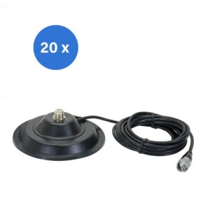 La boîte avec 20 pièces à base magnétique PNI 145/PL 145mm contient un câble de 4 m et une prise PL259