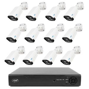 Pack de vidéosurveillance NVR PNI House IP716 et 12 caméras PNI IP125 avec IP, 5MP