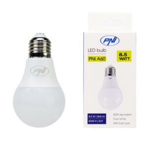 Ampoule LED PNI A60, 8,5W, 806lm, 6500W, douille E27